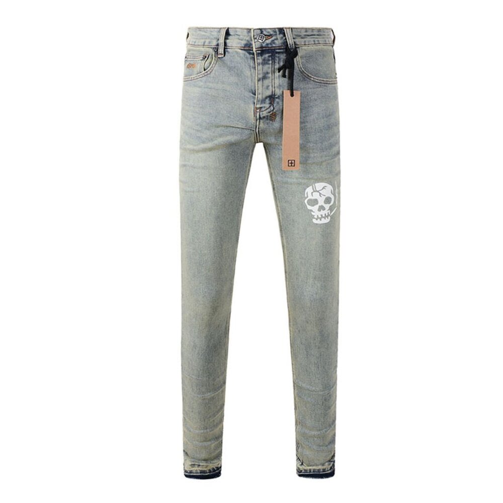Ksubi Light Blue Smoking Skull Jeans